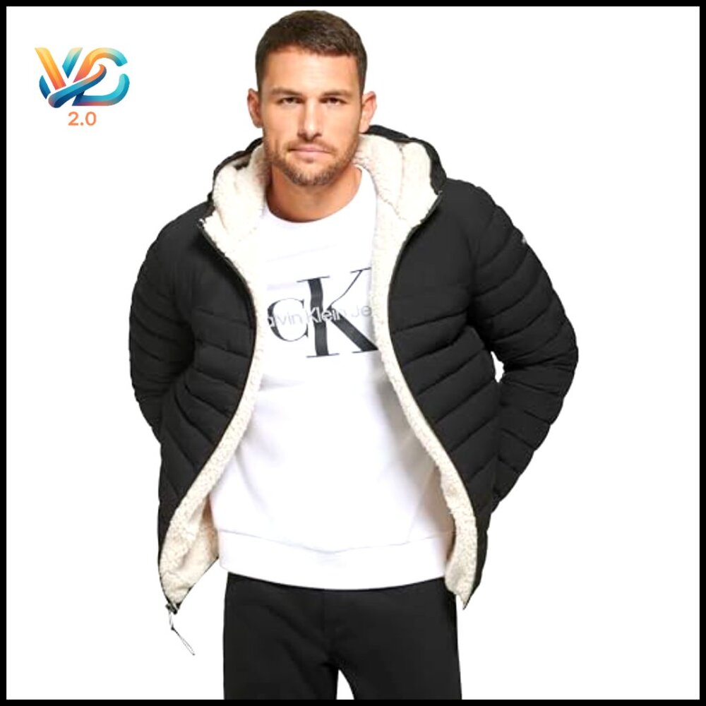 Lightweight Packable Down Jacket with Sherpa Lini… - image 2